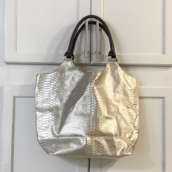 Neiman Marcus Faux Snake Handbag - Picture 1 of 6